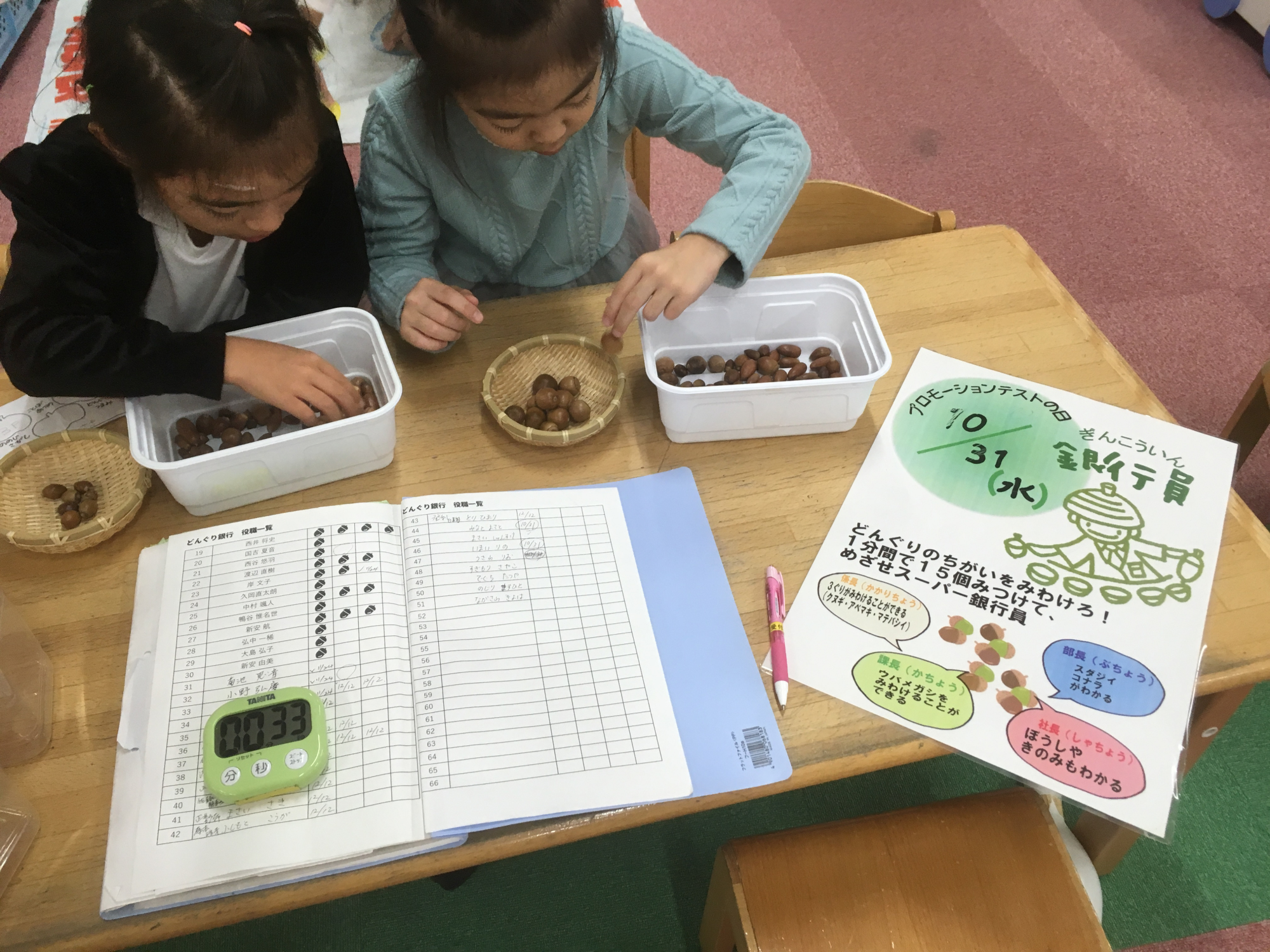 神戸市立六甲道児童館「どんぐりマーケット第一回銀行員テスト」